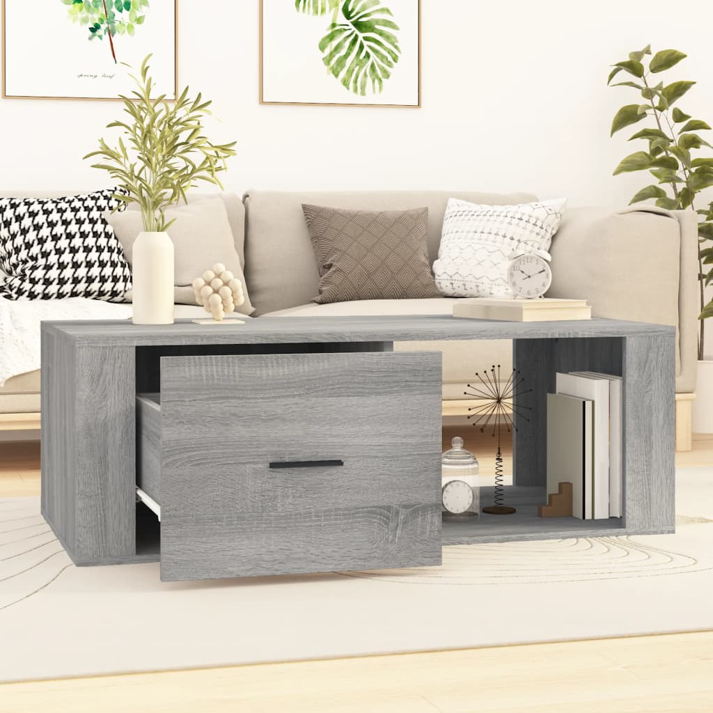 Coffee Table Grey Sonoma 100x50.5x35 cm Engineered Wood