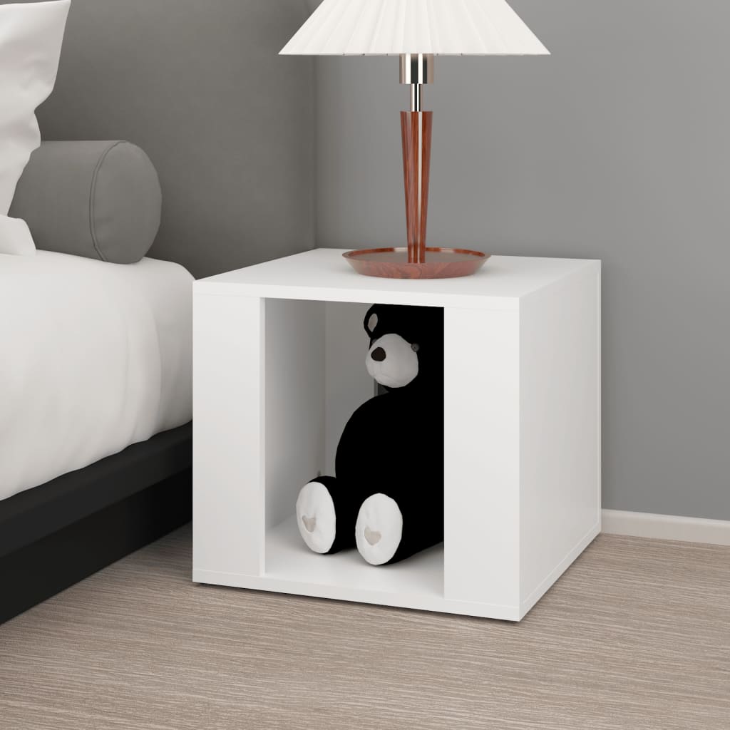 Bedside Table White 41x40x36 cm Engineered Wood