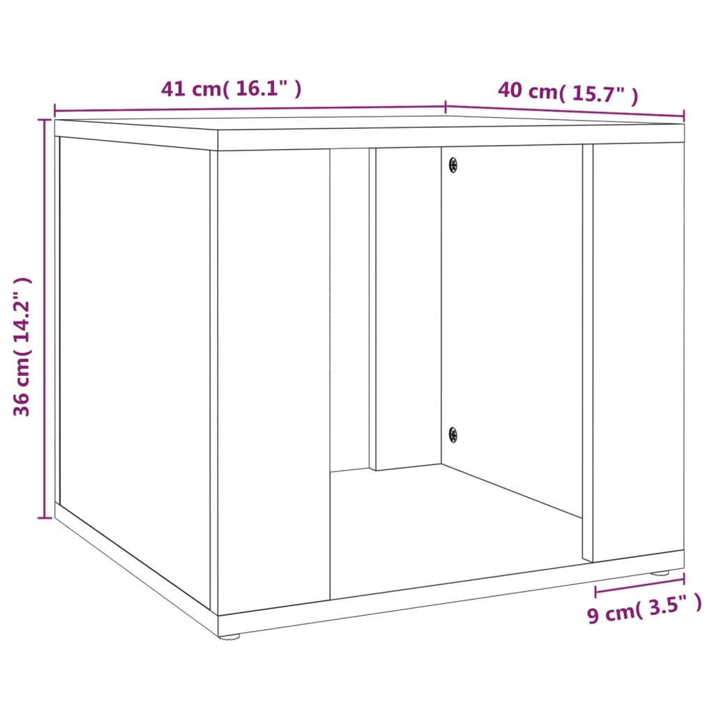 Bedside Table White 41x40x36 cm Engineered Wood