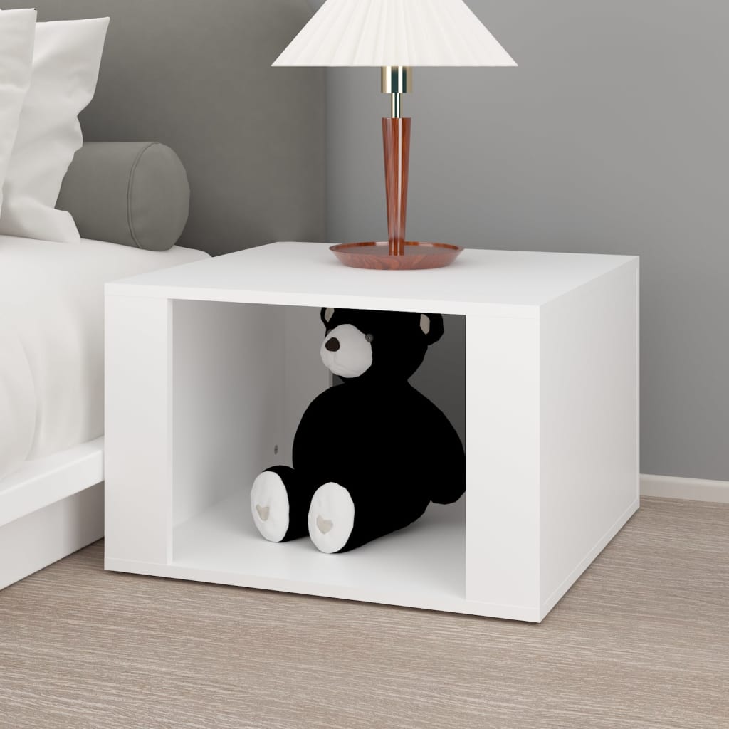 Bedside Table White 57x55x36 cm Engineered Wood