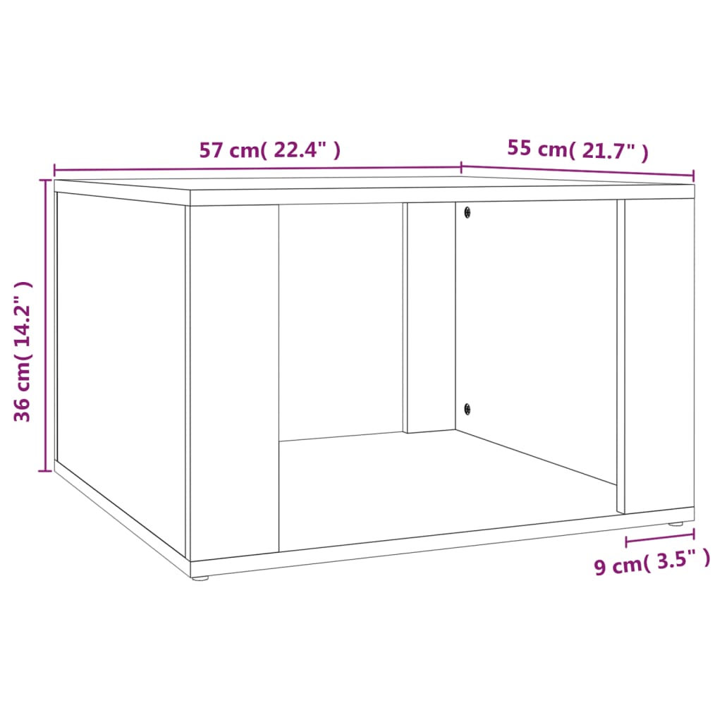 Bedside Table White 57x55x36 cm Engineered Wood