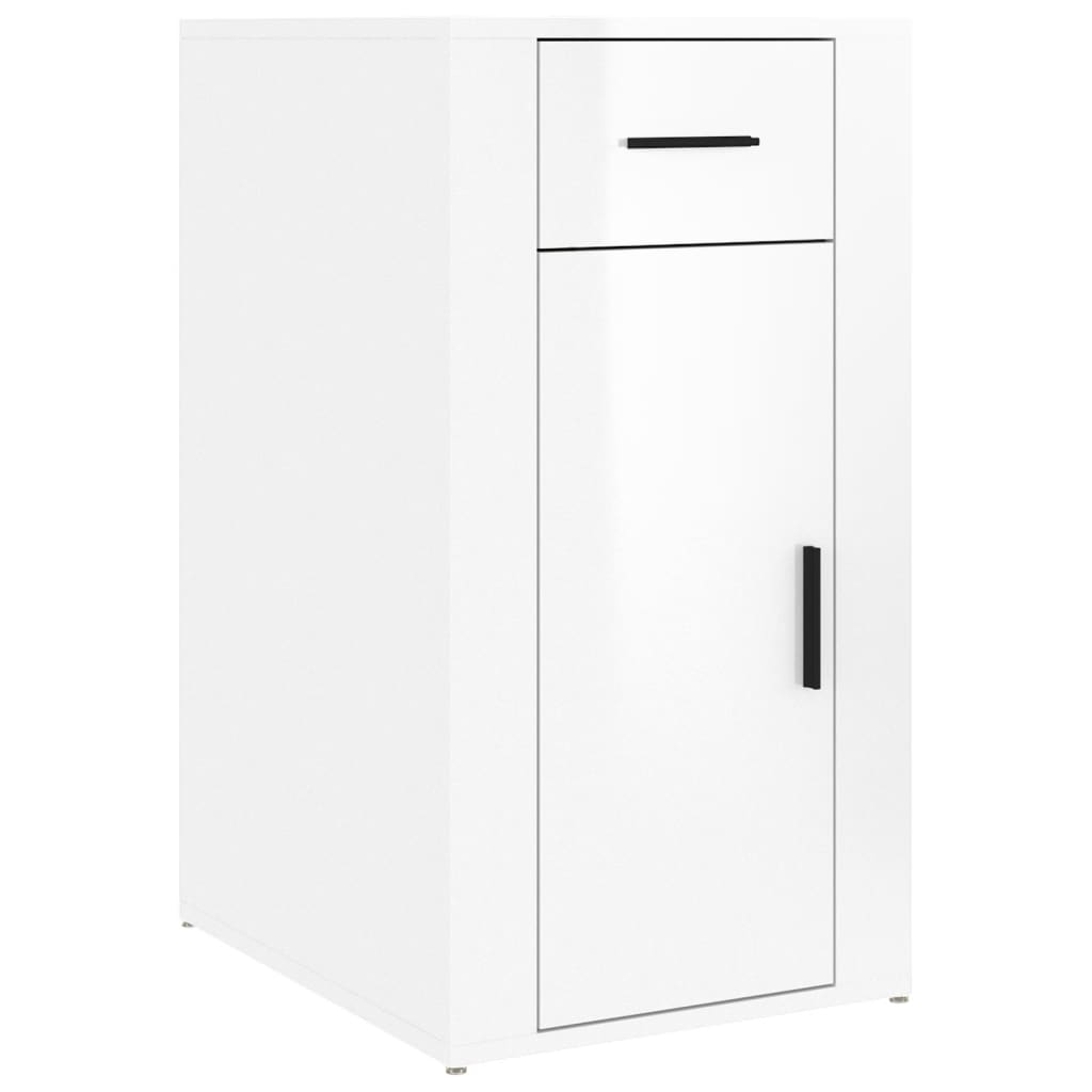 Desk Cabinet High Gloss White 40x49x75 cm Engineered Wood