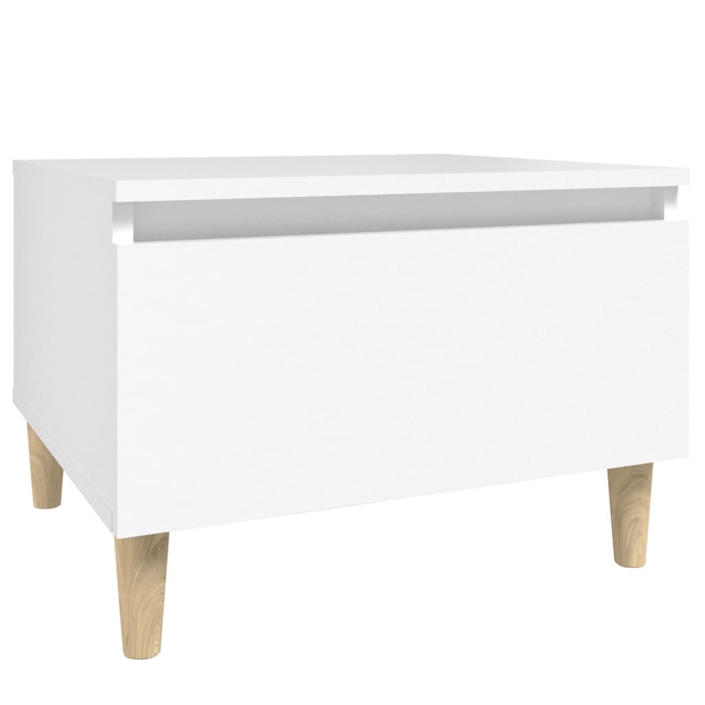 Side Table White 50x46x35 cm Engineered Wood