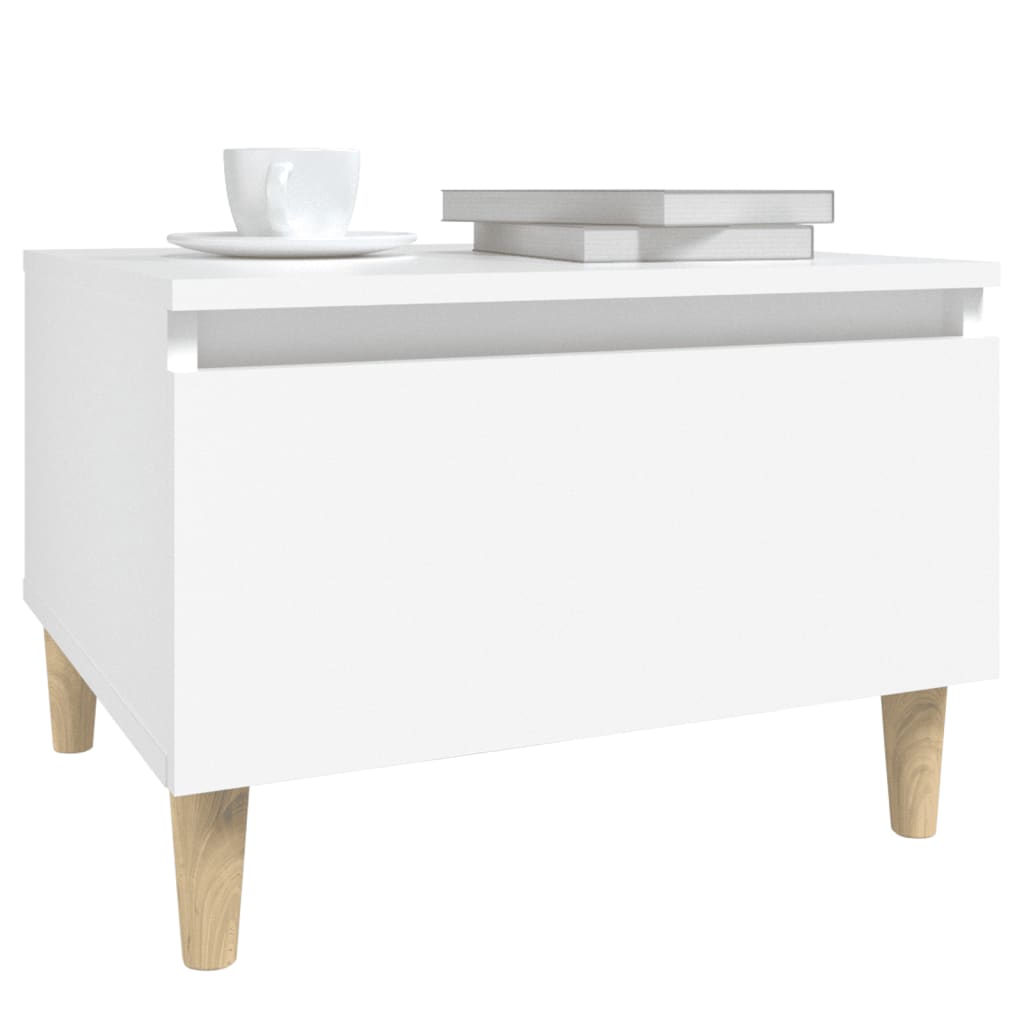 Side Table White 50x46x35 cm Engineered Wood