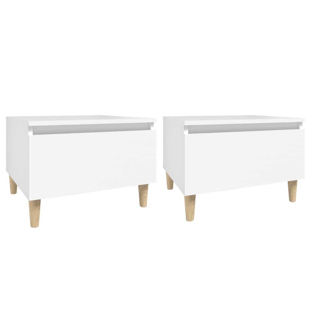 Side Tables 2 pcs White 50x46x35 cm Engineered Wood