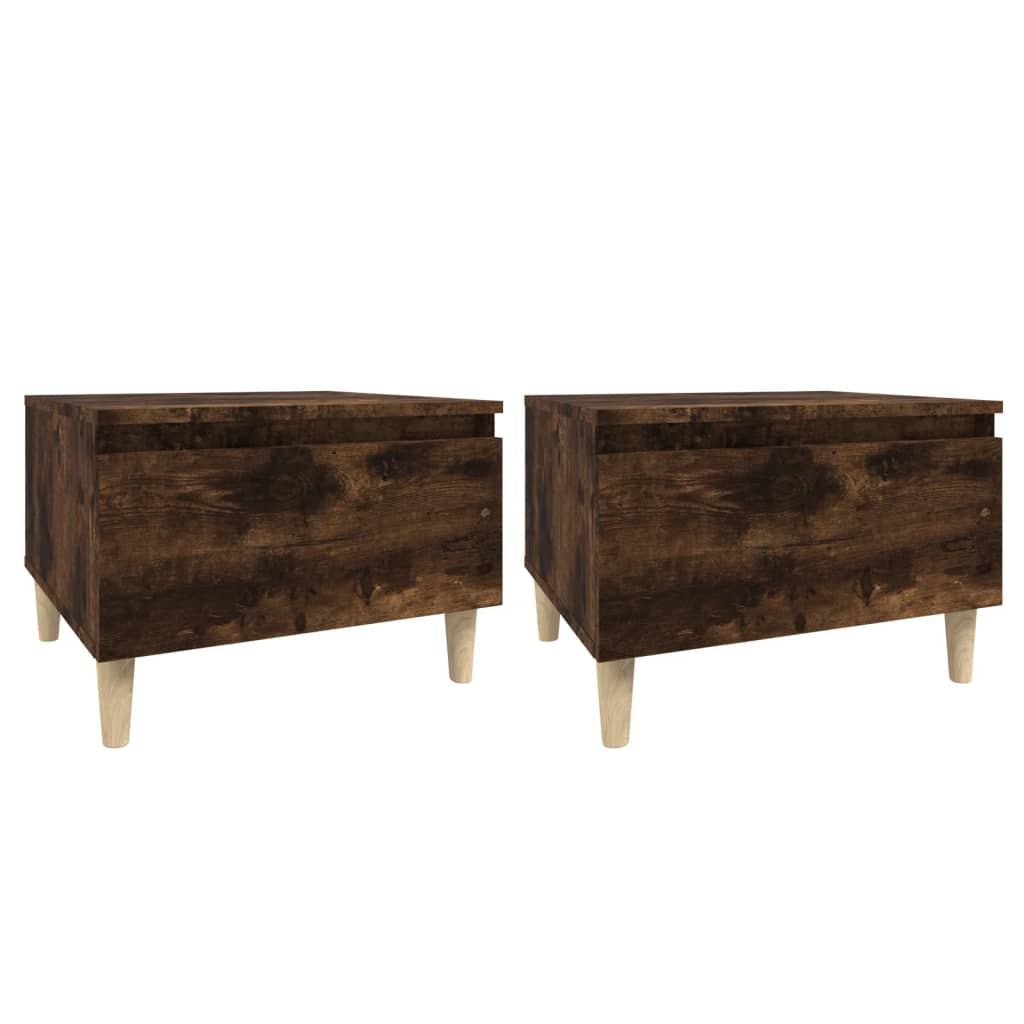 Side Tables 2 pcs Smoked Oak 50x46x35 cm Engineered Wood