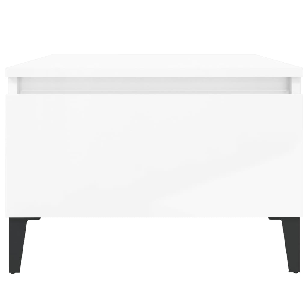 Side Tables 2 pcs High Gloss White 50x46x35 cm Engineered Wood