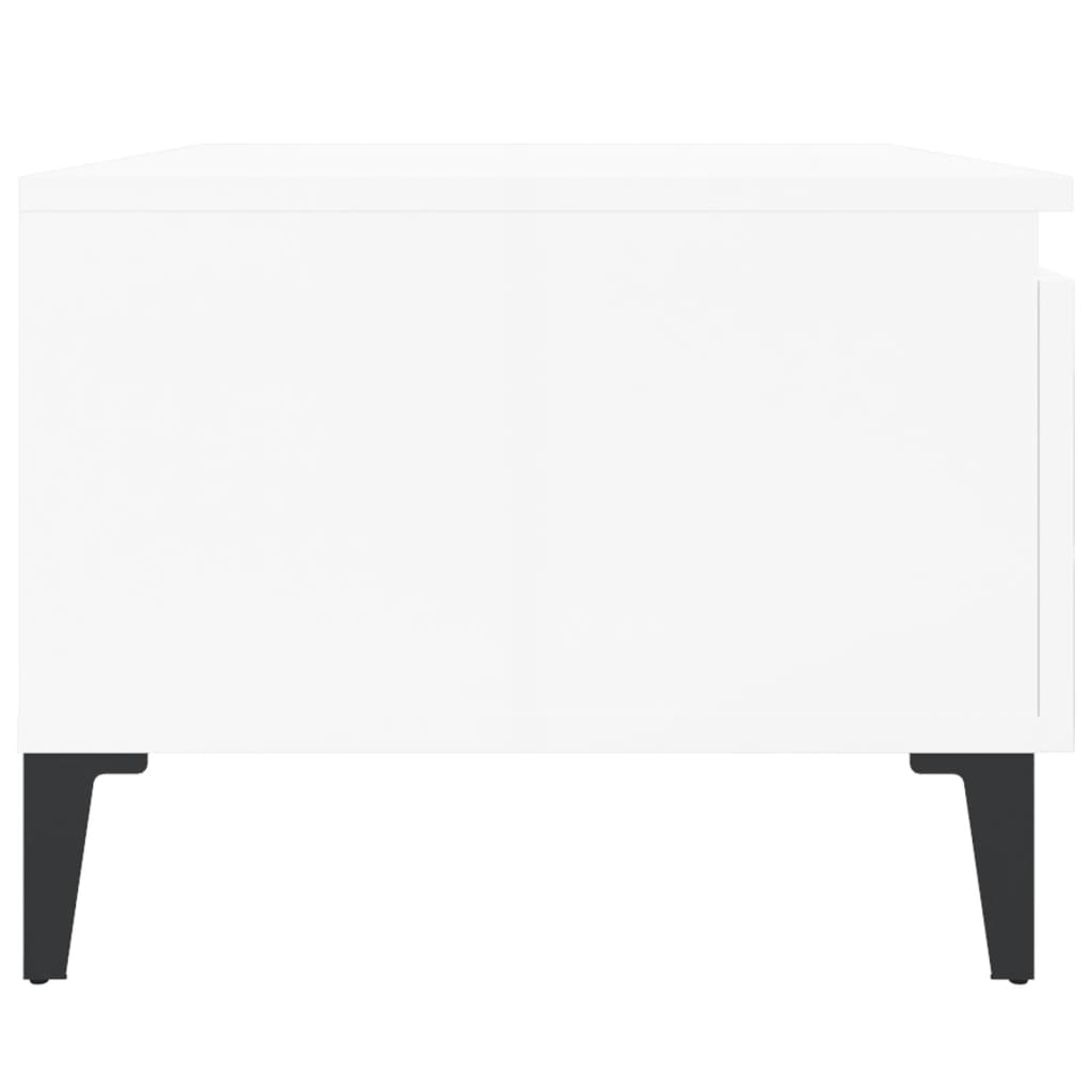 Side Tables 2 pcs High Gloss White 50x46x35 cm Engineered Wood