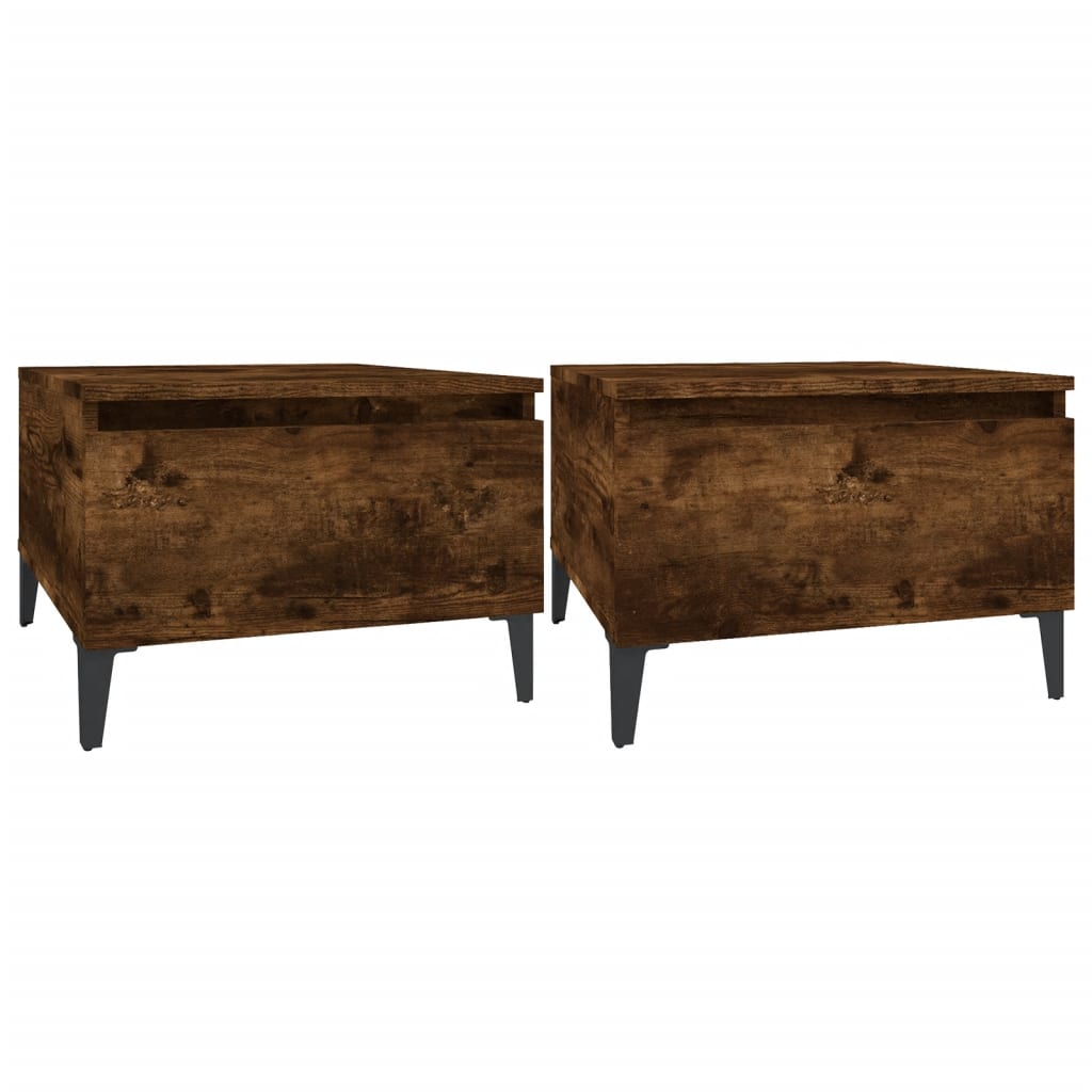 Side Tables 2 pcs Smoked Oak 50x46x35 cm Engineered Wood