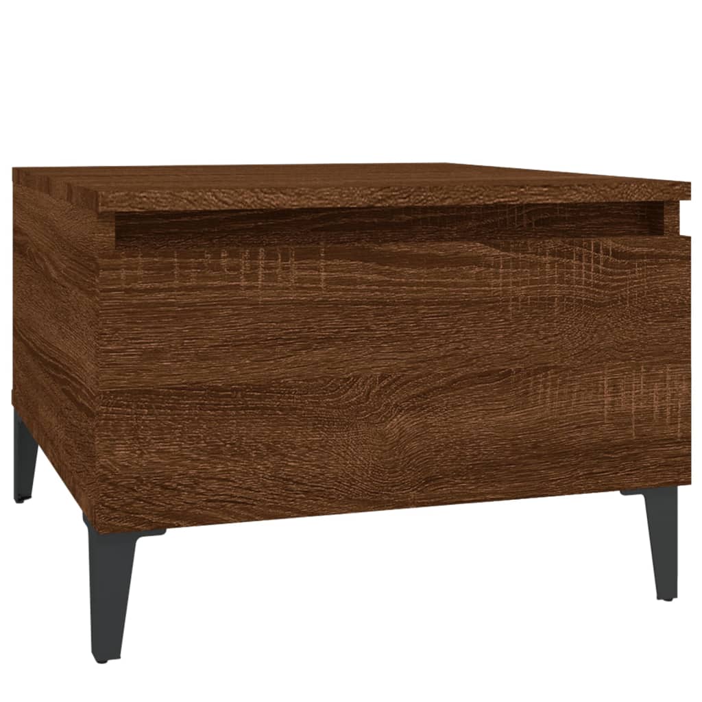 Side Table Brown Oak 50x46x35 cm Engineered Wood