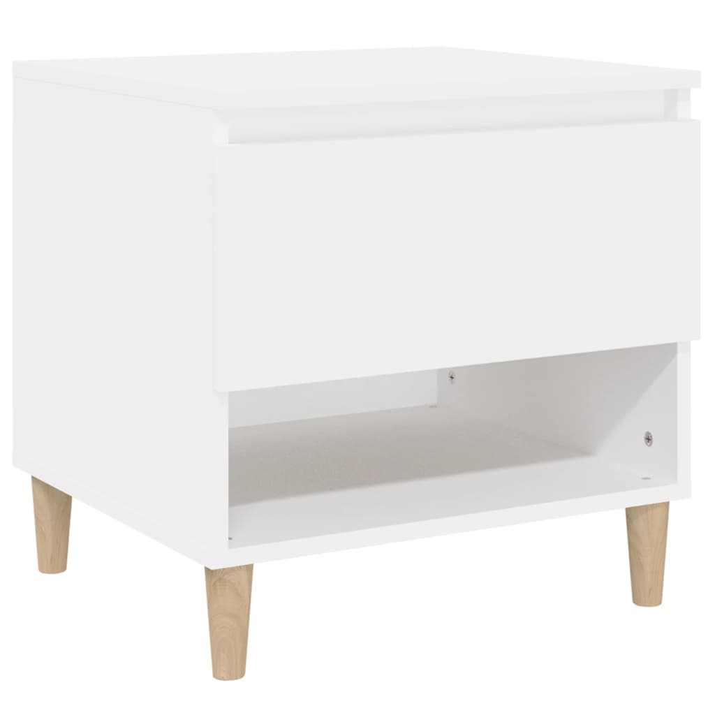 Bedside Table White 50x46x50 cm Engineered Wood