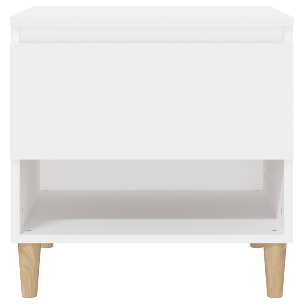 Bedside Table White 50x46x50 cm Engineered Wood