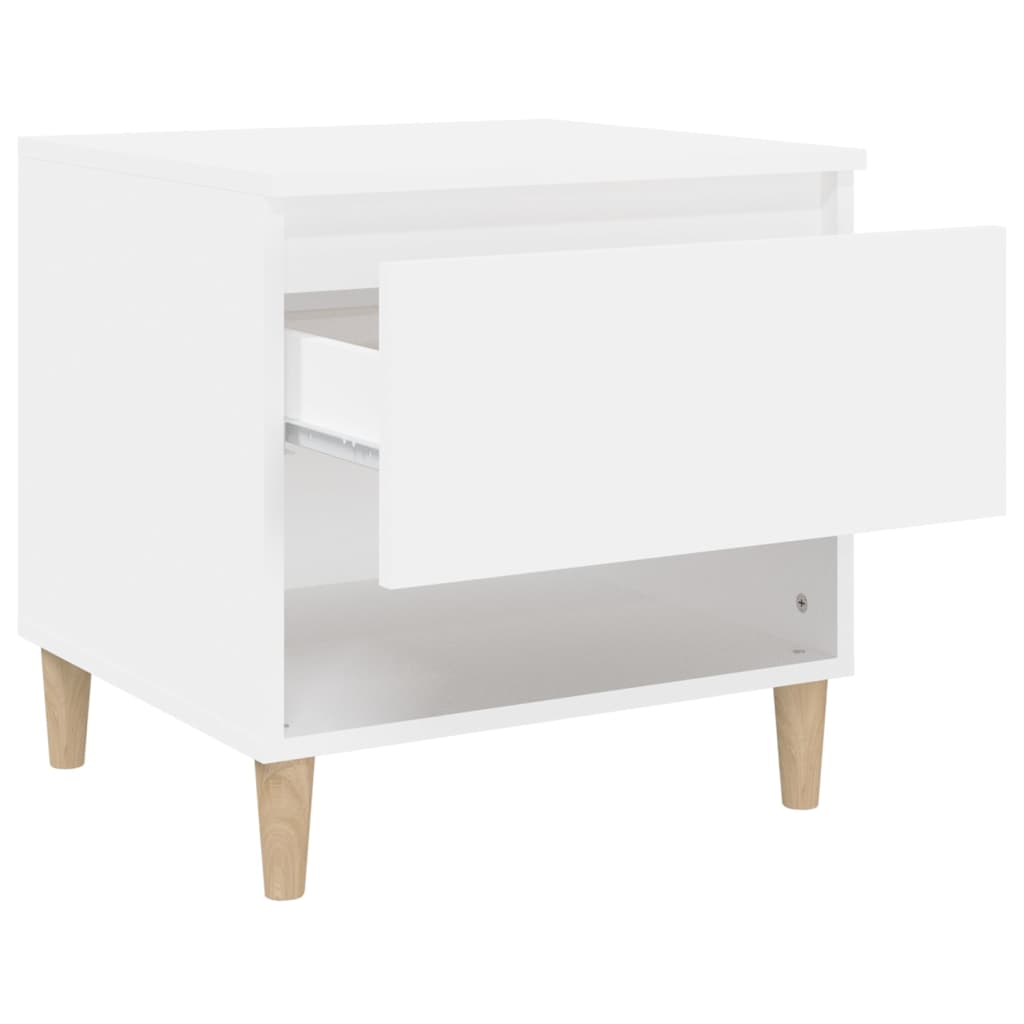 Bedside Table White 50x46x50 cm Engineered Wood