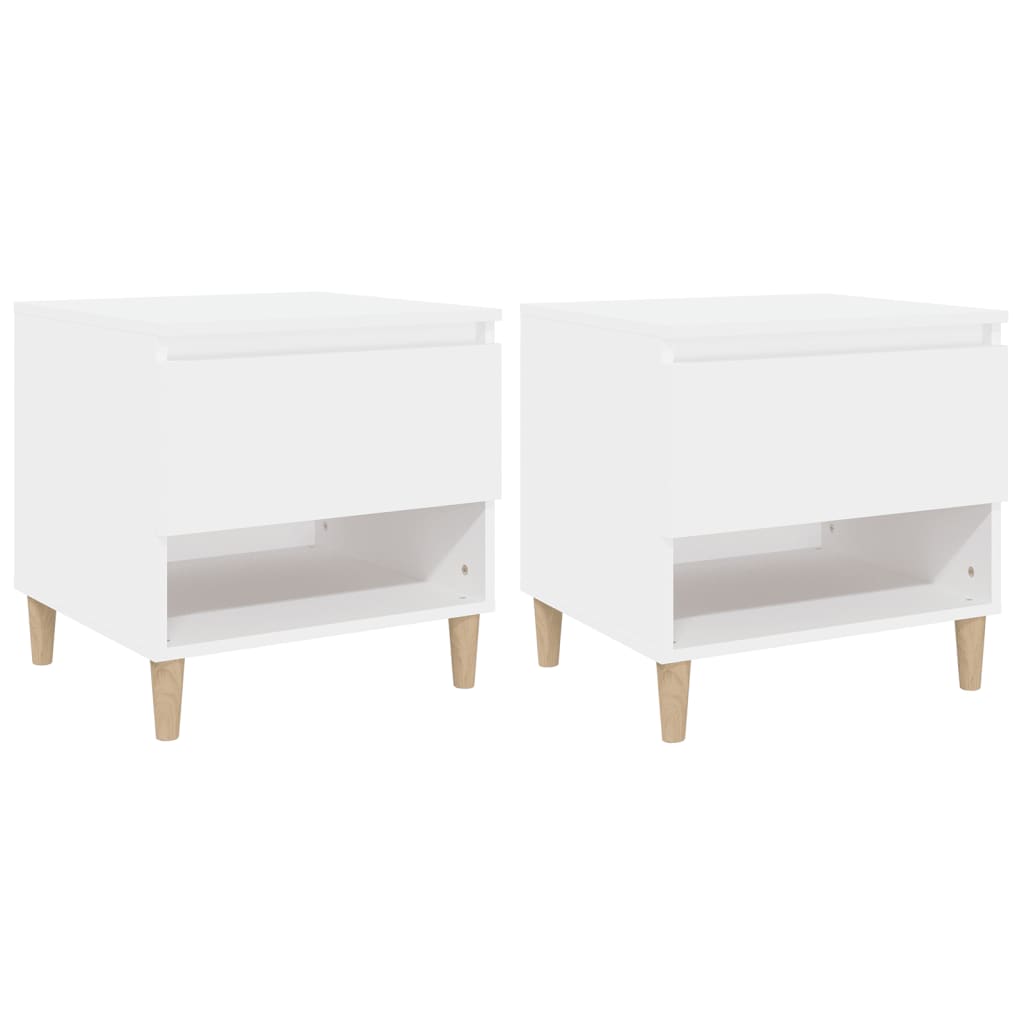 Bedside Tables 2 pcs White 50x46x50 cm Engineered Wood