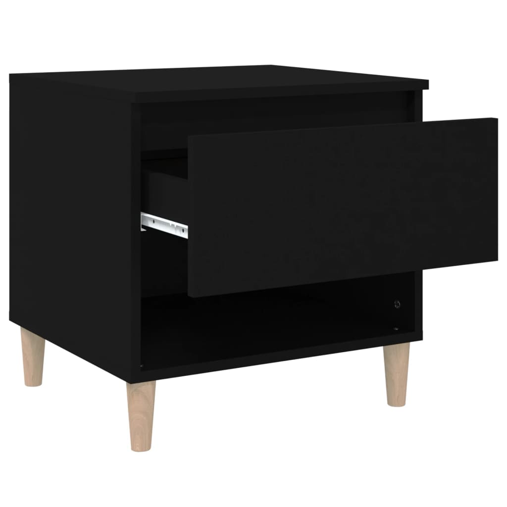 Bedside Table Black 50x46x50 cm Engineered Wood