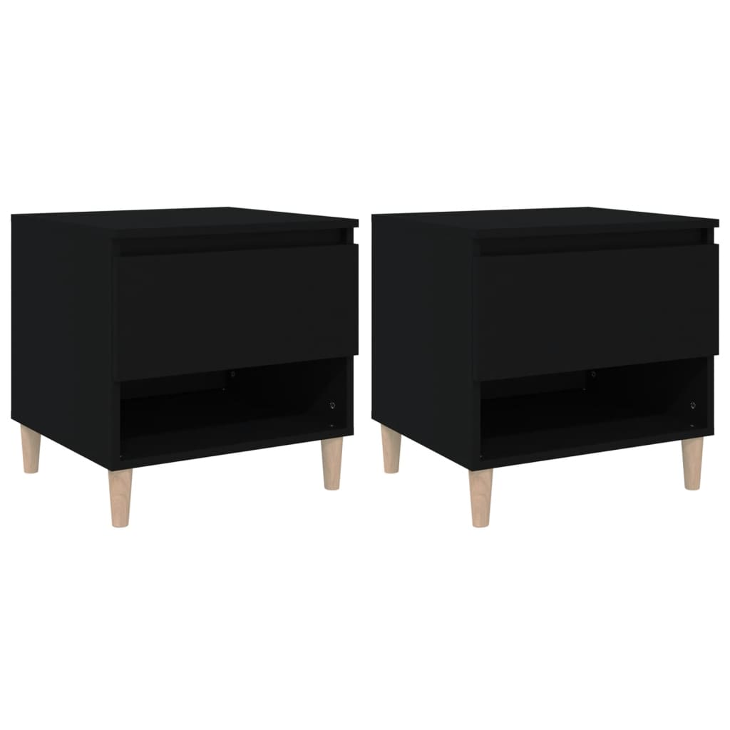 Bedside Tables 2 pcs Black 50x46x50 cm Engineered Wood