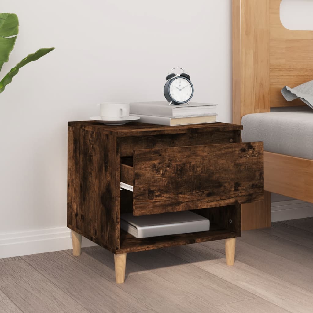 Bedside Table Smoked Oak 50x46x50 cm Engineered Wood