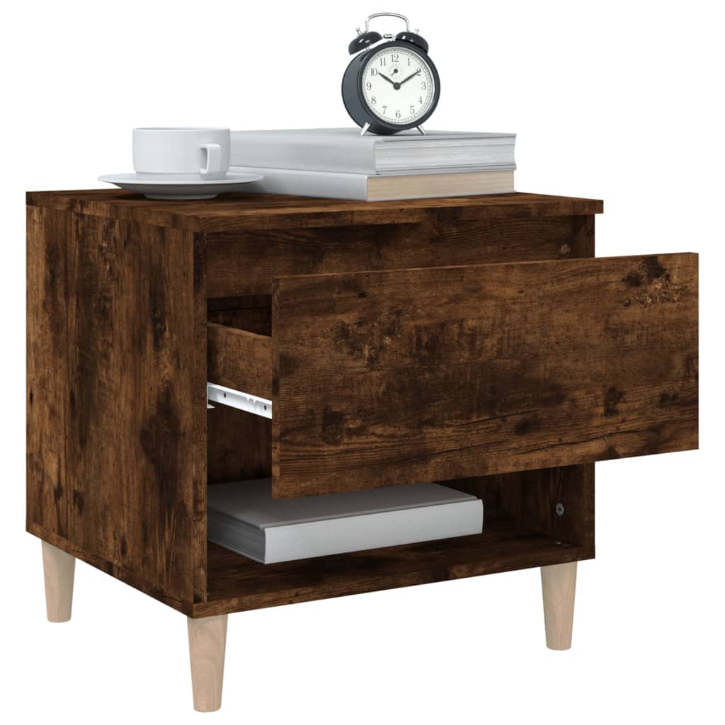 Bedside Table Smoked Oak 50x46x50 cm Engineered Wood