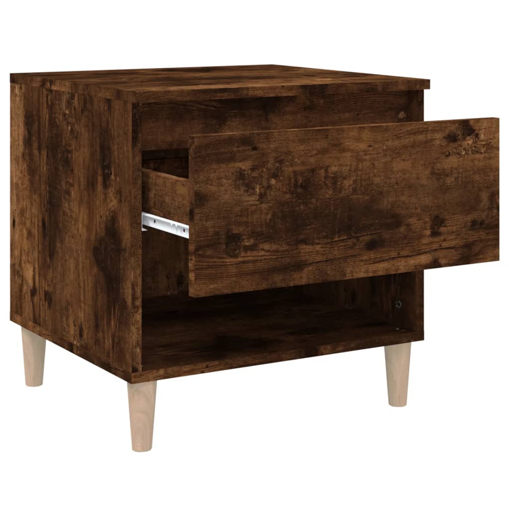 Bedside Table Smoked Oak 50x46x50 cm Engineered Wood