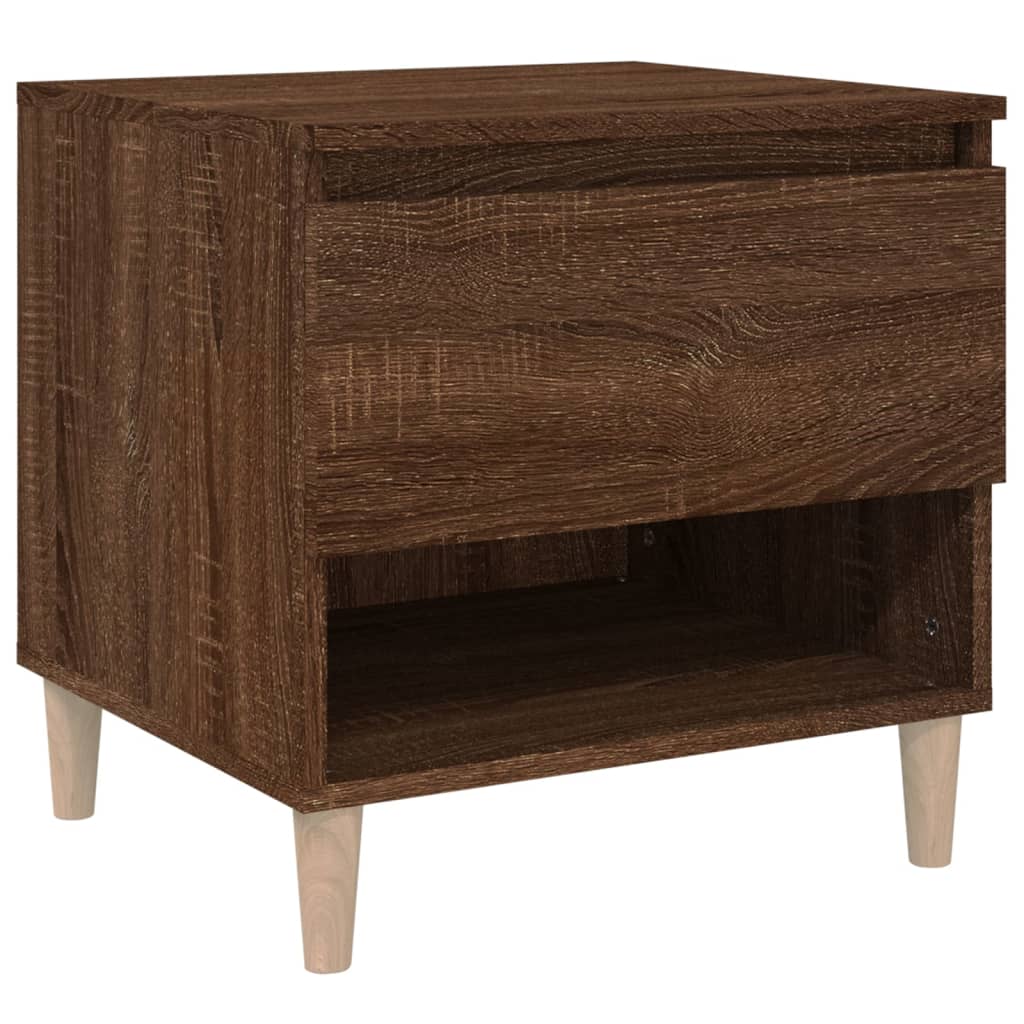 Bedside Table Brown Oak 50x46x50 cm Engineered Wood