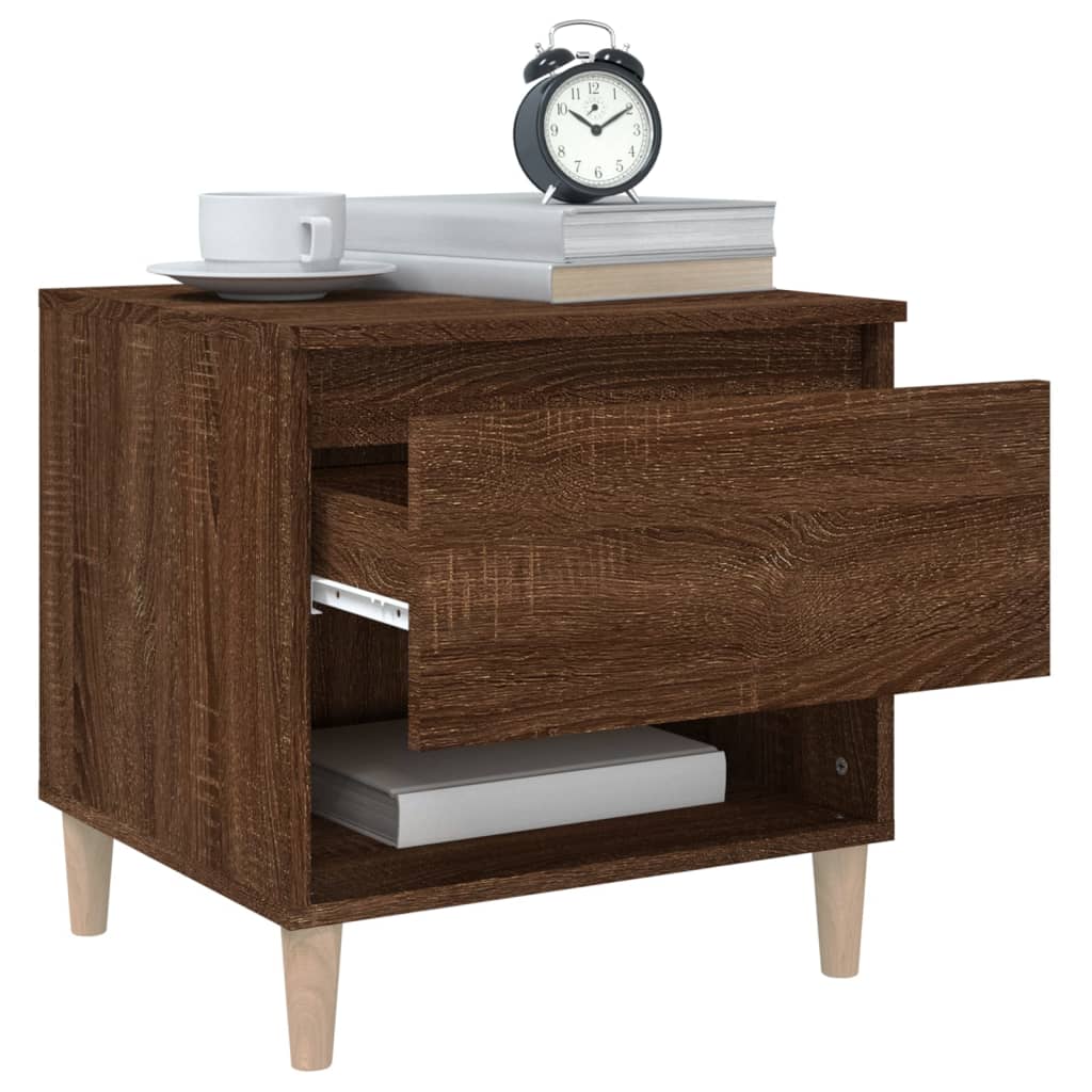 Bedside Table Brown Oak 50x46x50 cm Engineered Wood