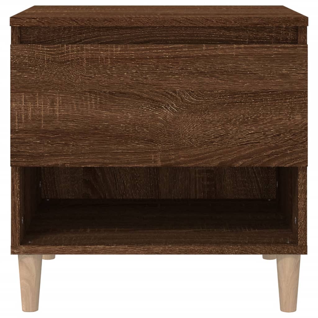 Bedside Table Brown Oak 50x46x50 cm Engineered Wood