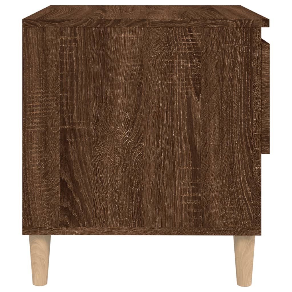 Bedside Table Brown Oak 50x46x50 cm Engineered Wood