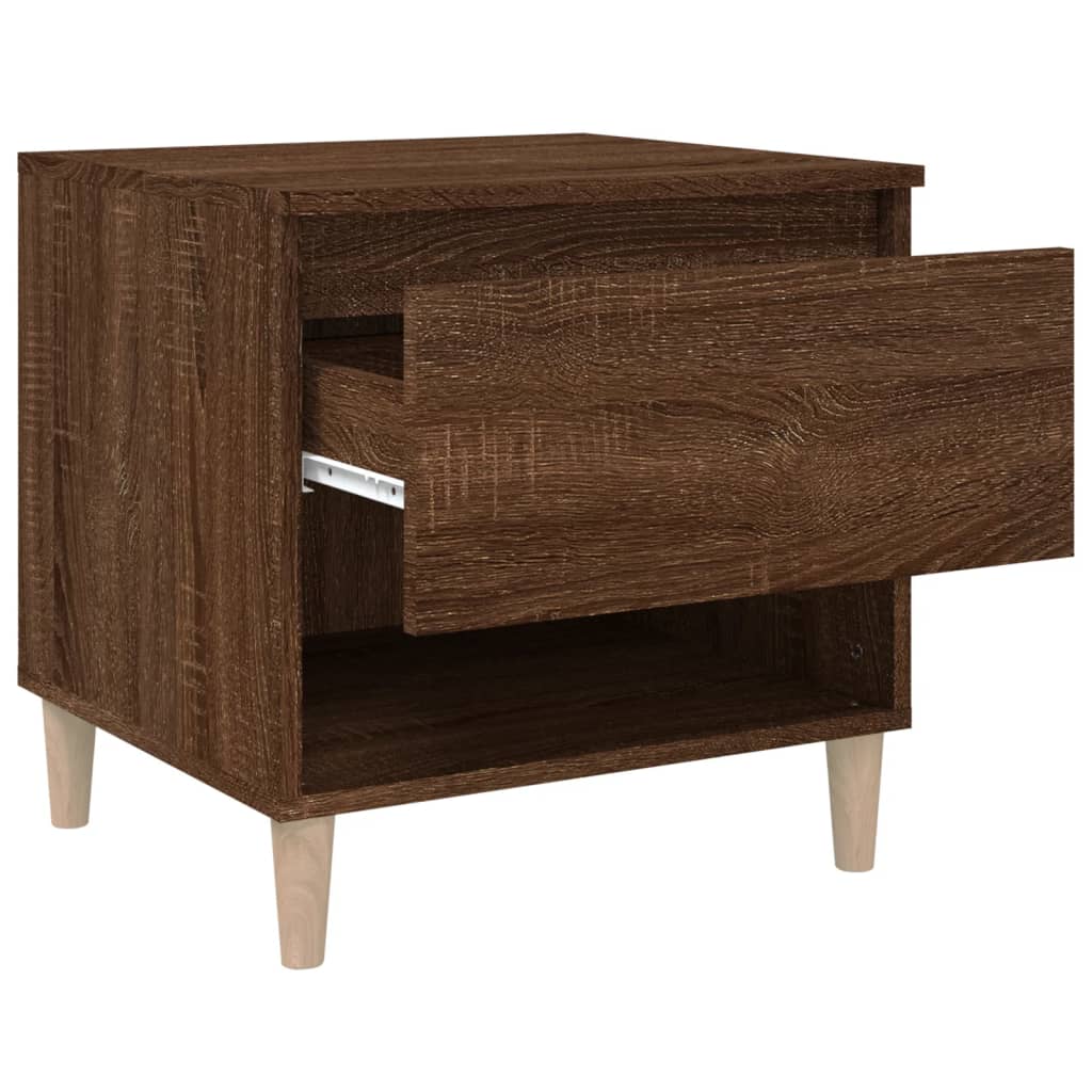 Bedside Table Brown Oak 50x46x50 cm Engineered Wood