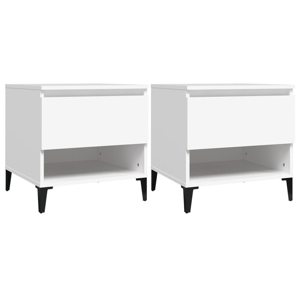 Side Tables 2 pcs White 50x46x50 cm Engineered Wood