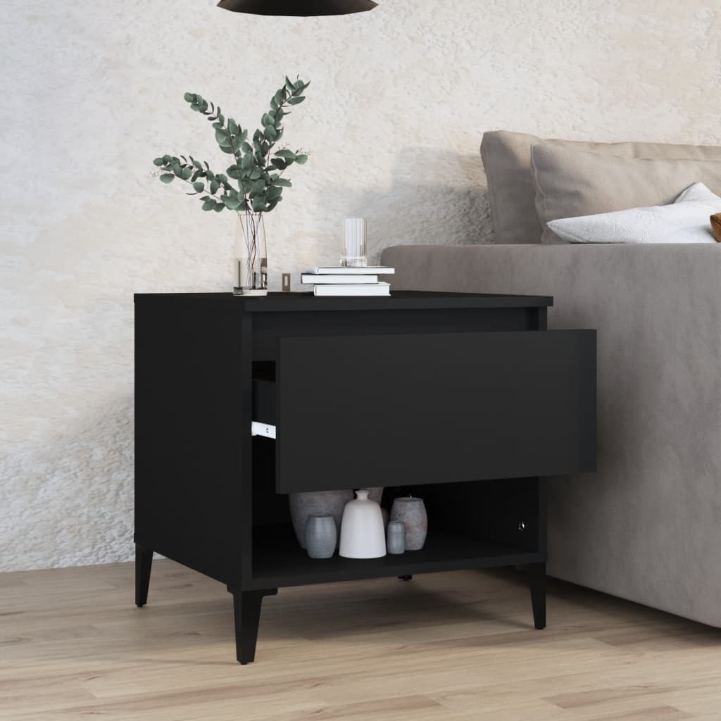 Side Table Black 50x46x50 cm Engineered Wood