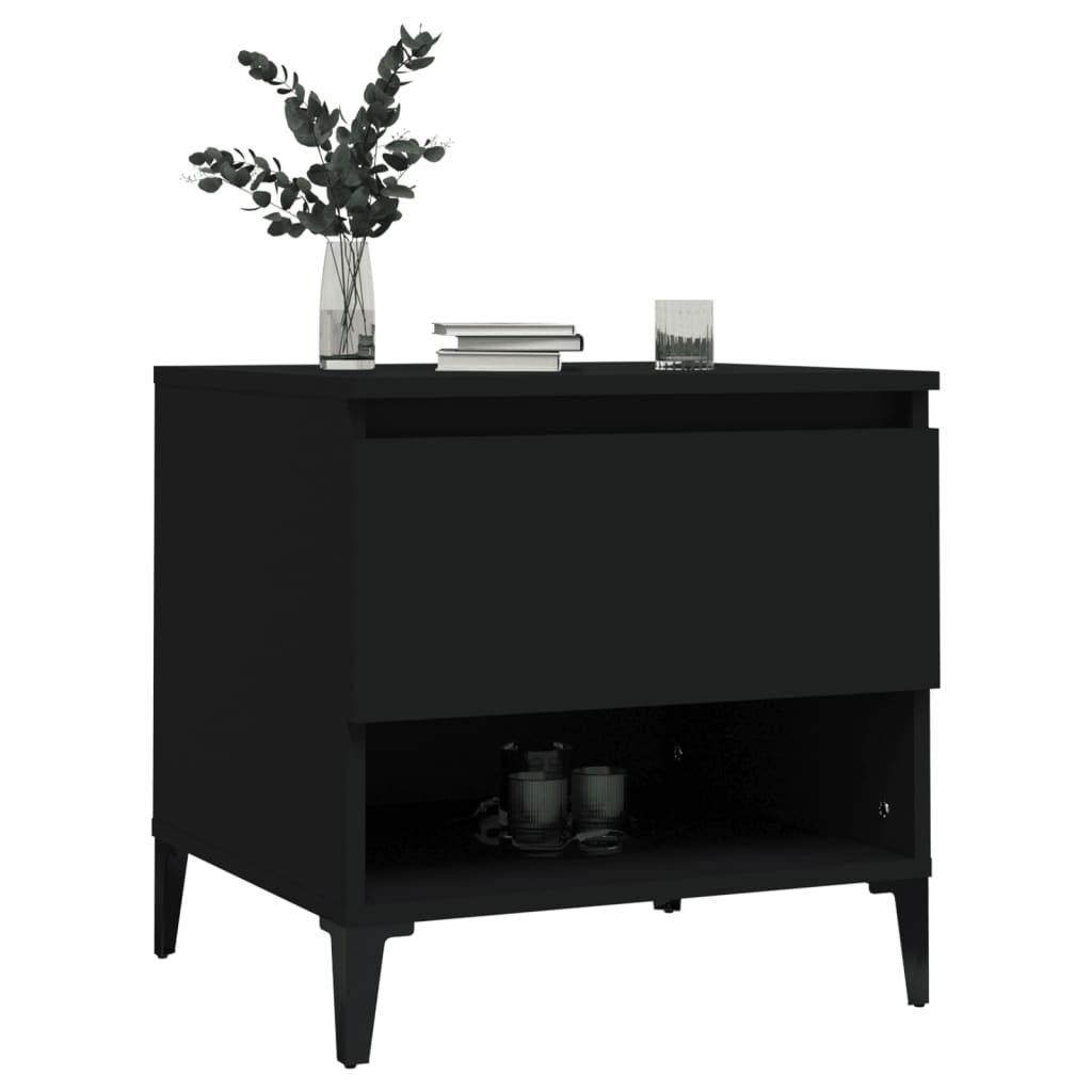 Side Table Black 50x46x50 cm Engineered Wood