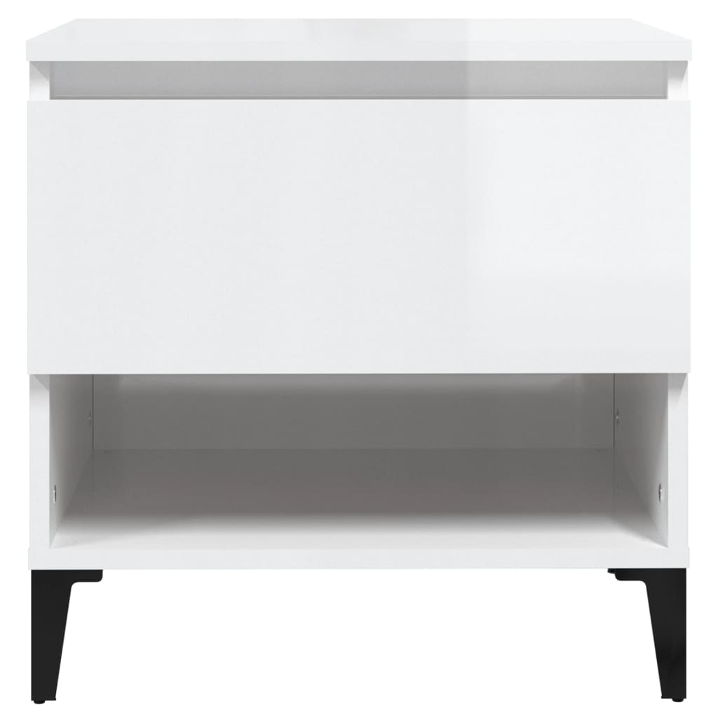 Side Tables 2 pcs High Gloss White 50x46x50 cm Engineered Wood