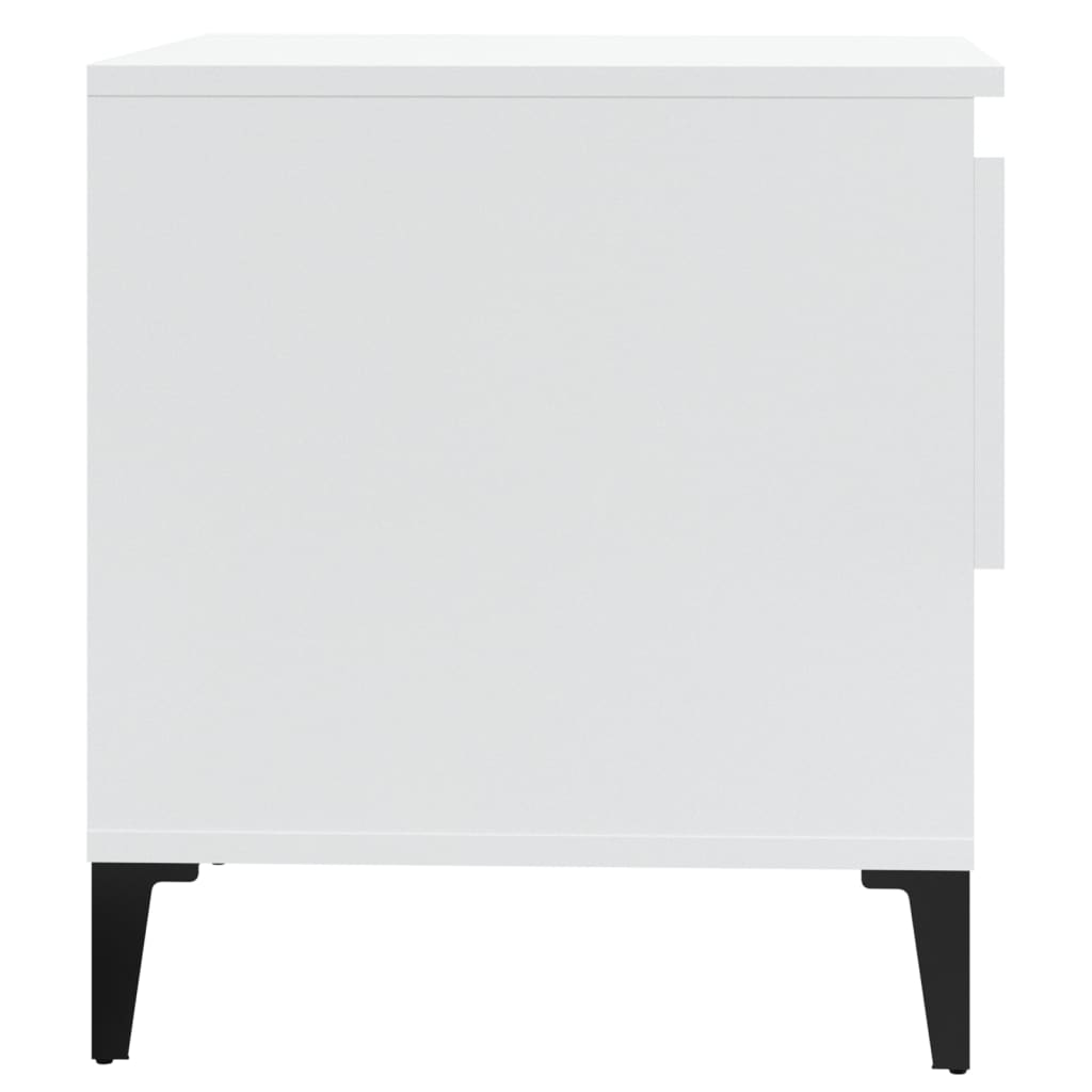 Side Tables 2 pcs High Gloss White 50x46x50 cm Engineered Wood