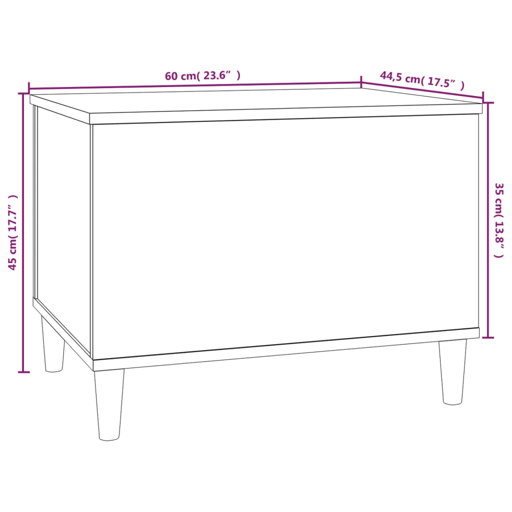 Coffee Table High Gloss White 60x44.5x45 cm Engineered Wood