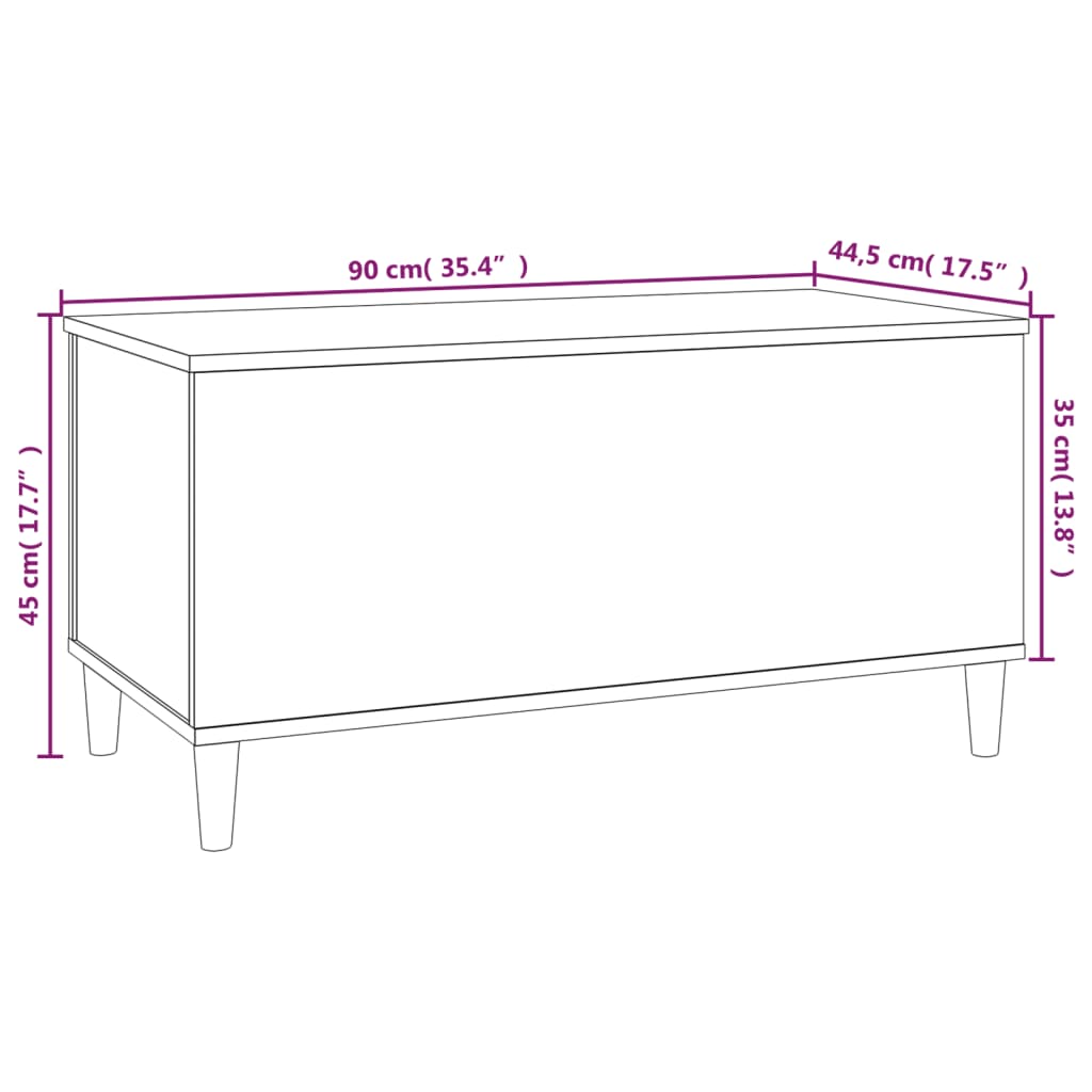 Coffee Table White 90x44.5x45 cm Engineered Wood