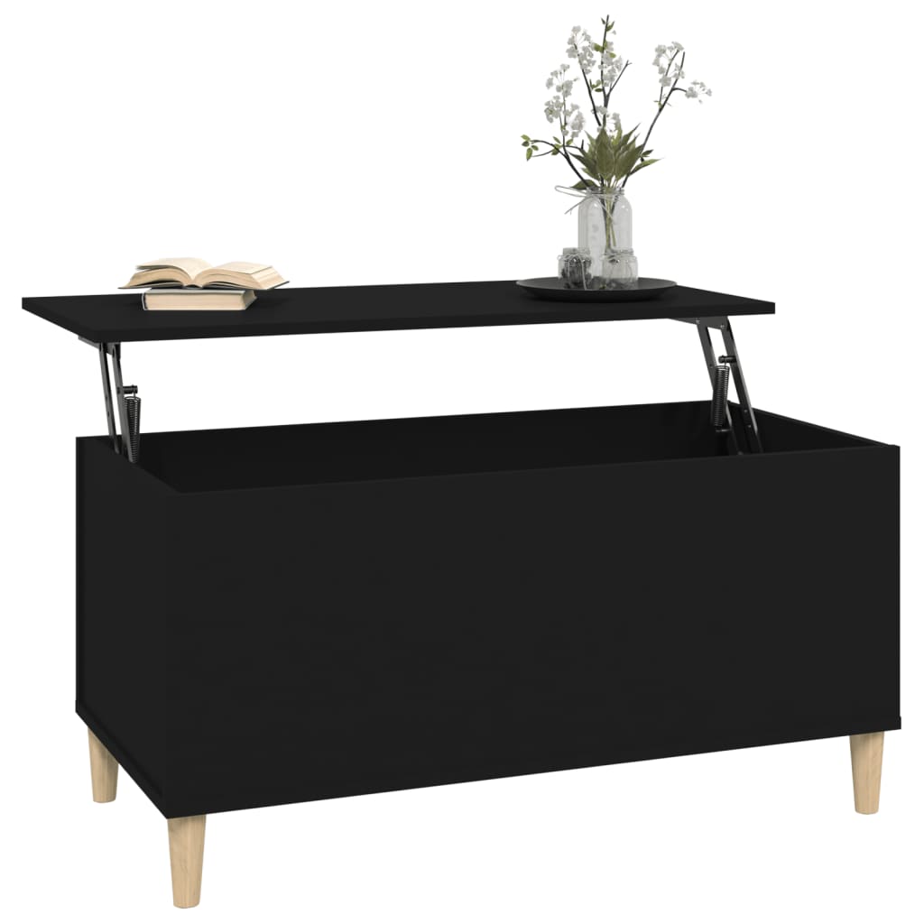 Coffee Table Black 90x44.5x45 cm Engineered Wood