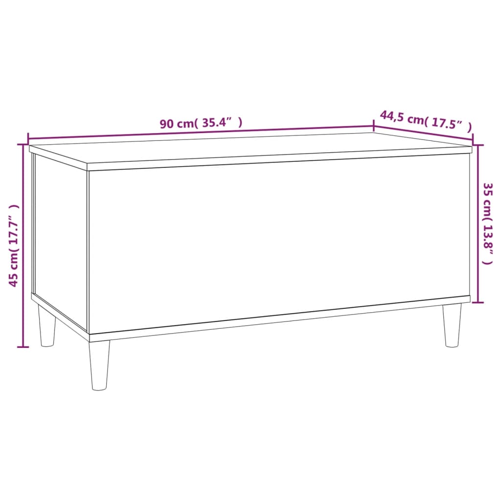 Coffee Table Black 90x44.5x45 cm Engineered Wood