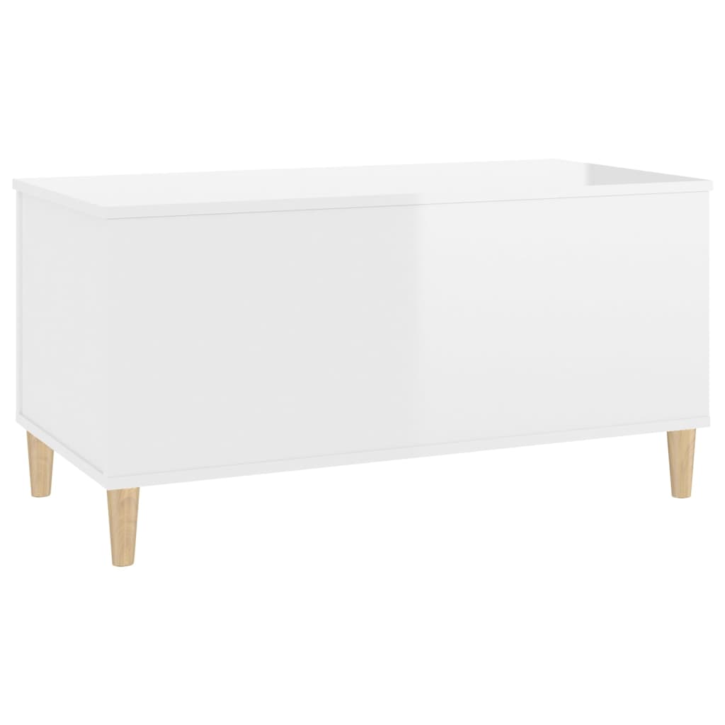 Coffee Table High Gloss White 90x44.5x45 cm Engineered Wood