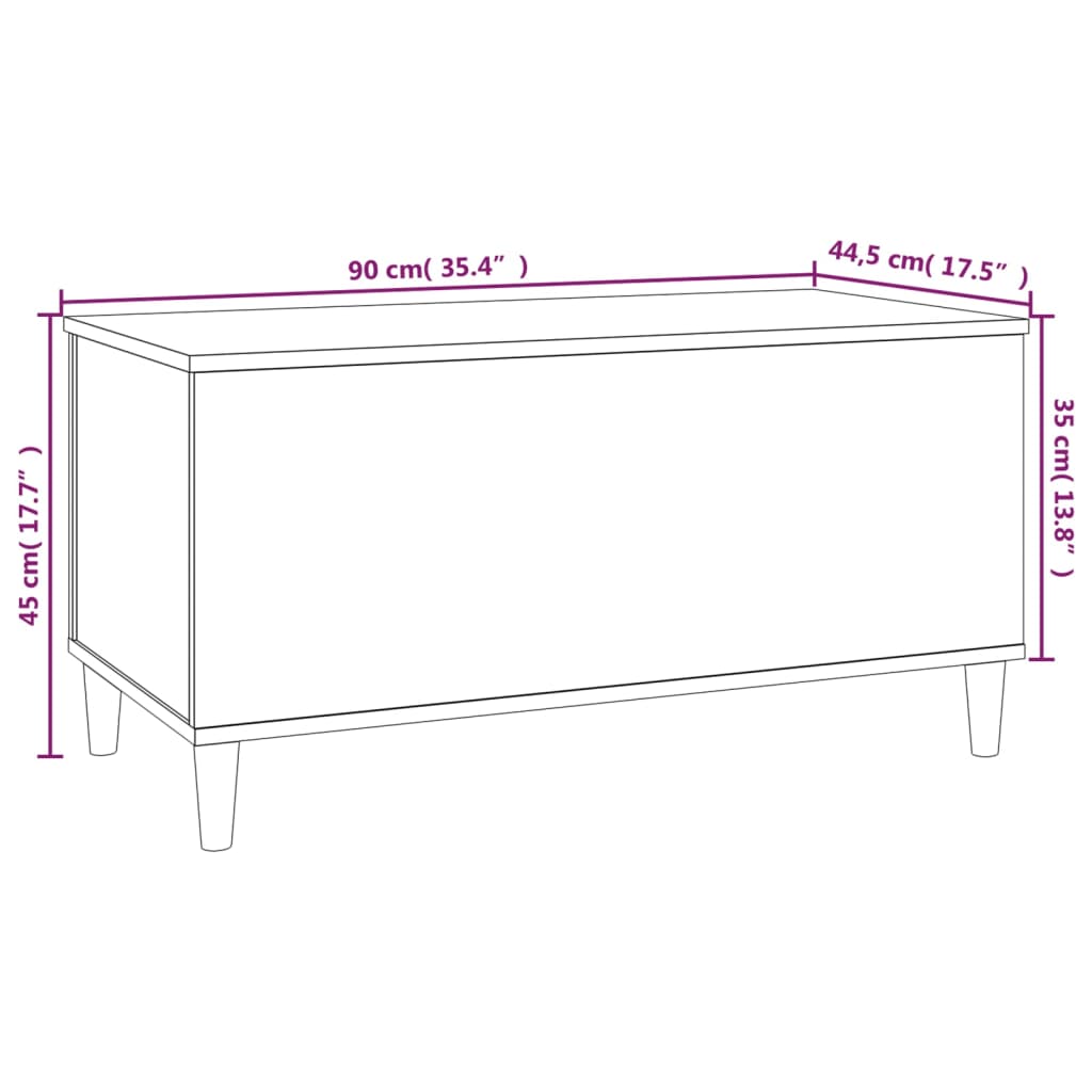 Coffee Table Brown Oak 90x44.5x45 cm Engineered Wood