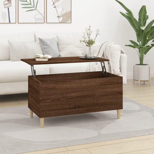 Coffee Table Brown Oak 90x44.5x45 cm Engineered Wood