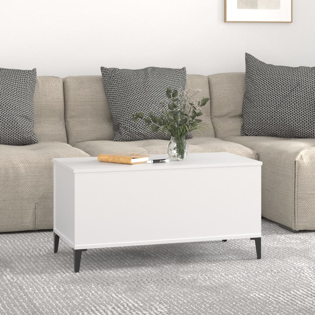 Coffee Table White 90x44.5x45 cm Engineered Wood