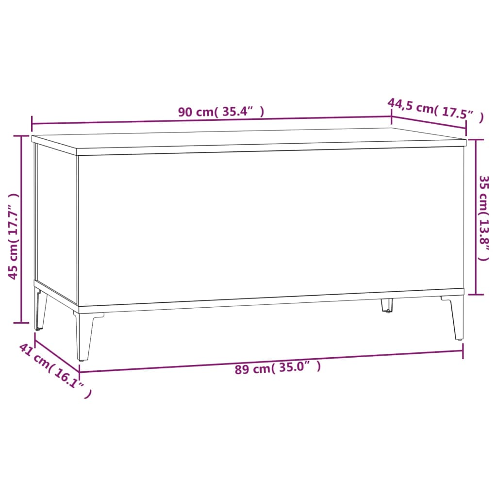 Coffee Table White 90x44.5x45 cm Engineered Wood