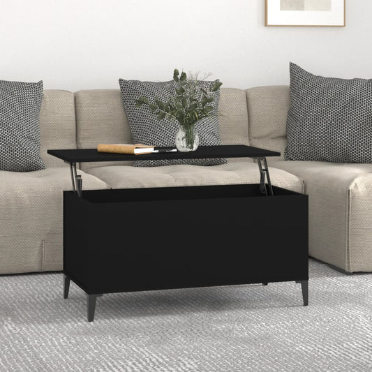 Coffee Table Black 90x44.5x45 cm Engineered Wood