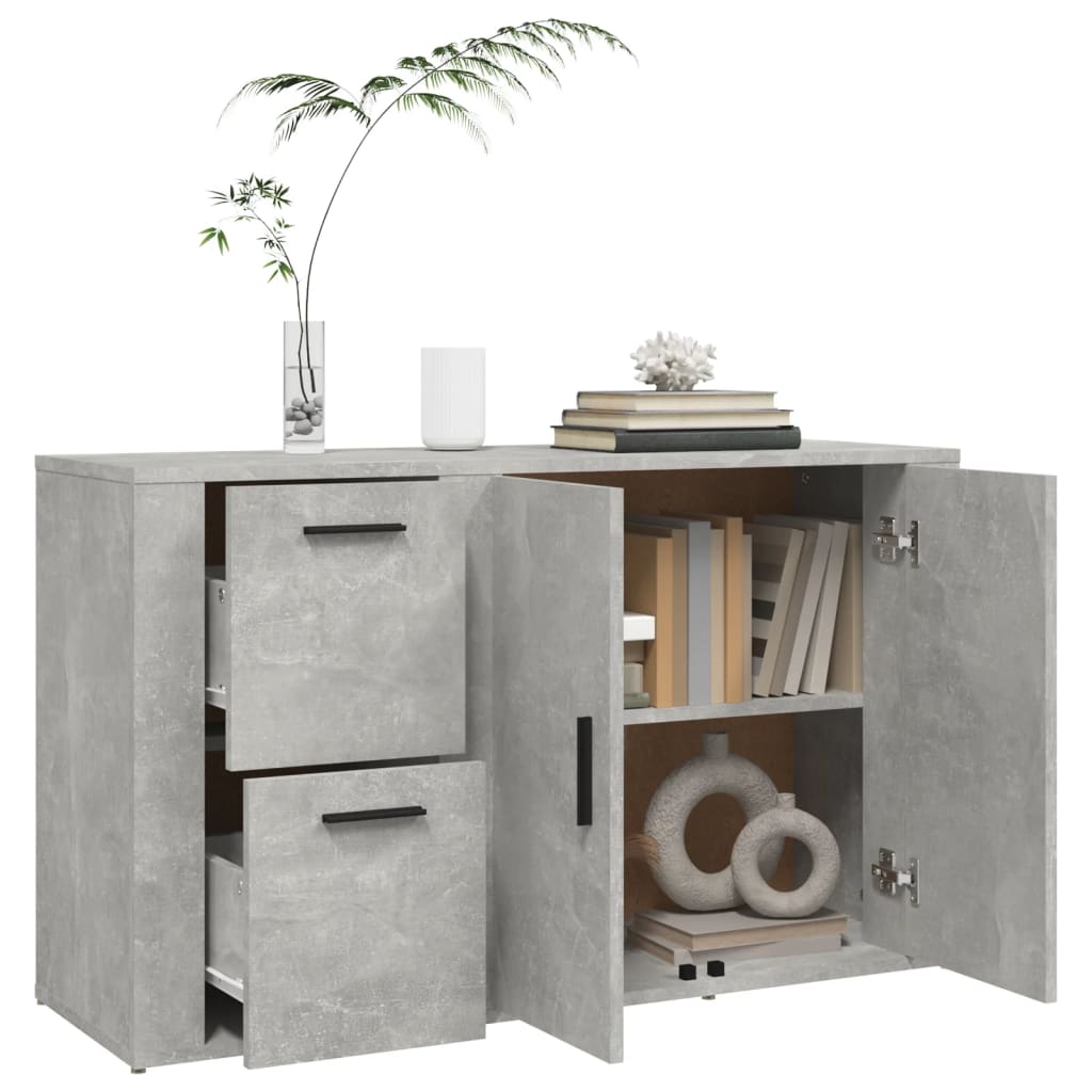 Sideboard Concrete Grey 100x33x59.5 cm Engineered Wood