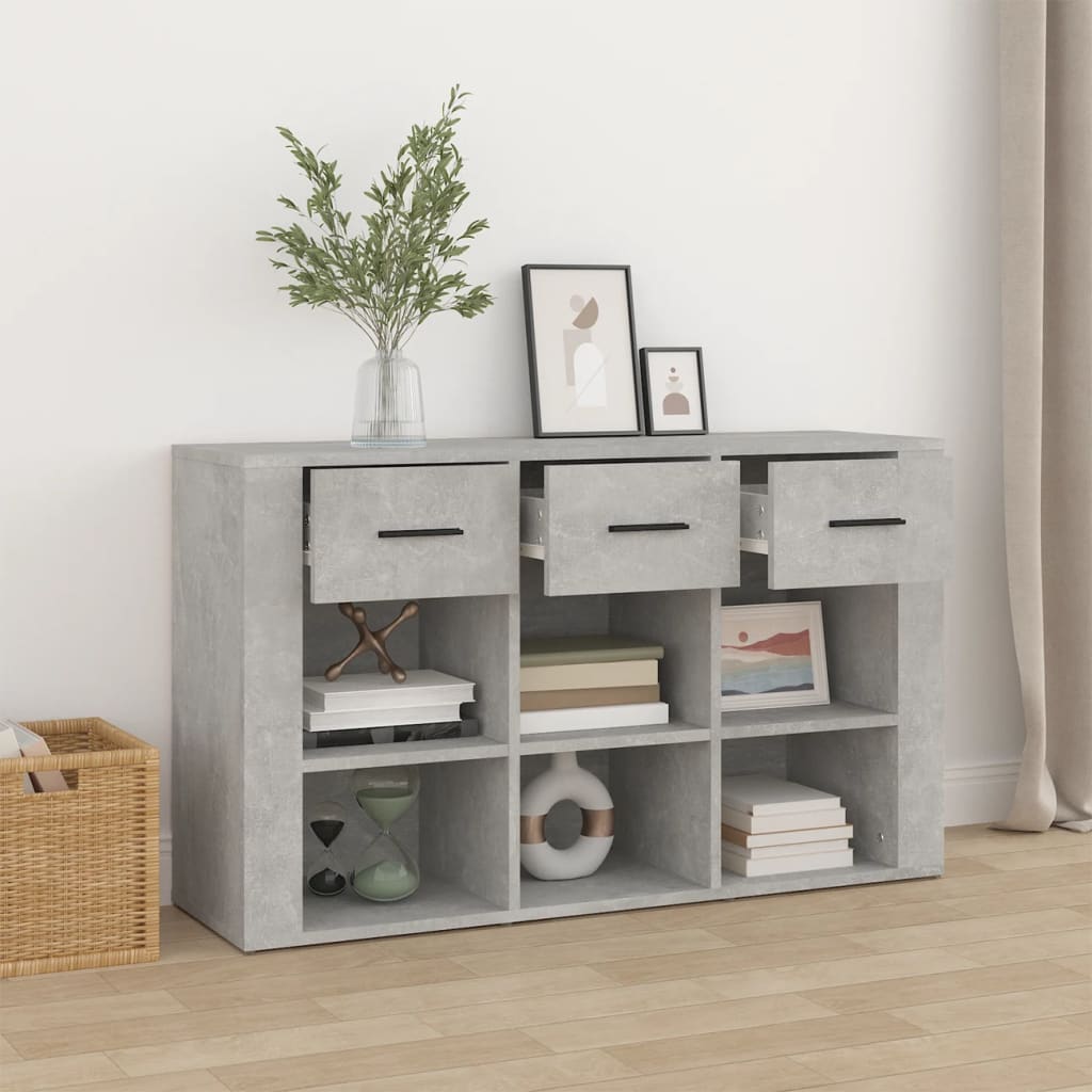 Sideboard Concrete Grey 100x30x59.5 cm Engineered Wood