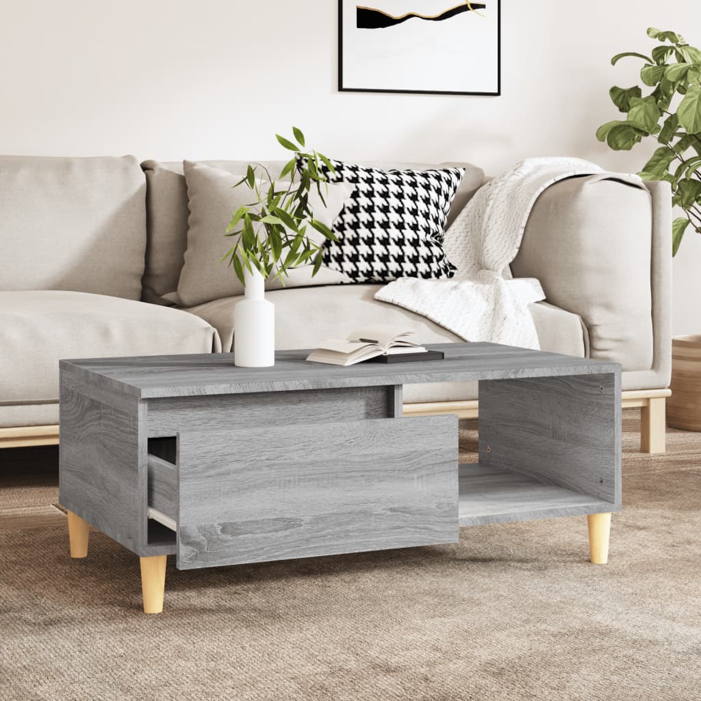 Coffee Table Grey Sonoma 90x50x36.5 cm Engineered Wood