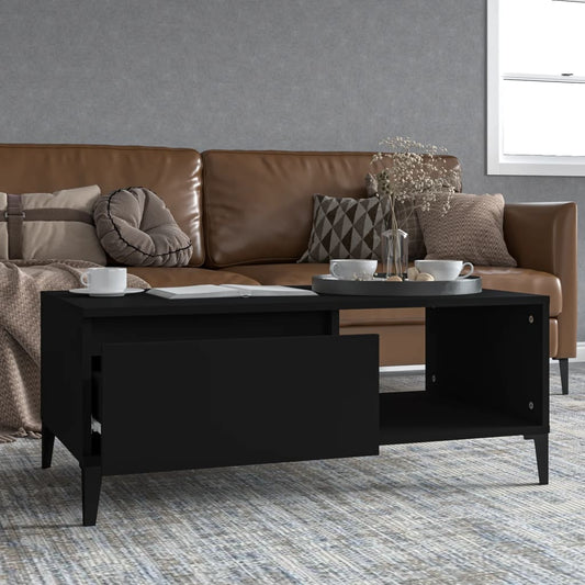 Coffee Table Black 90x50x36.5 cm Engineered Wood