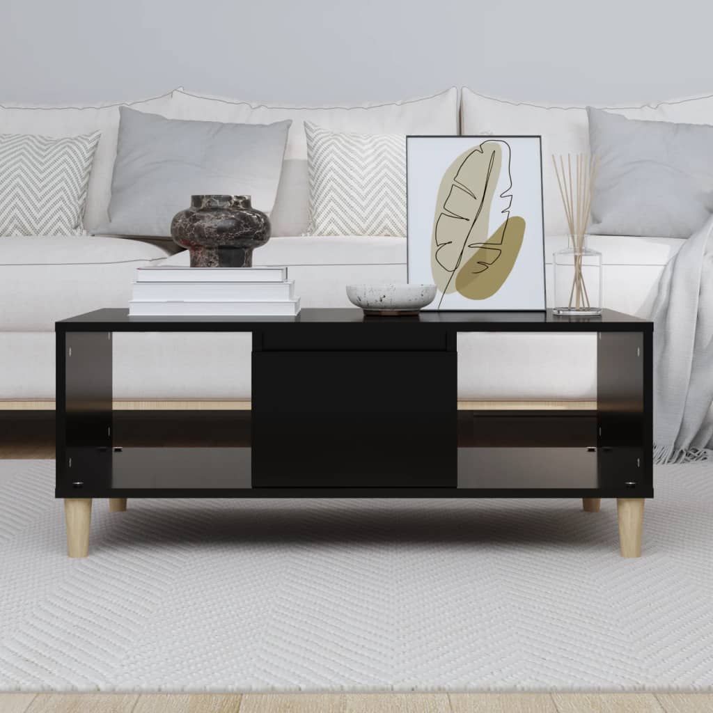 Coffee Table Black 90x50x36.5 cm Engineered Wood