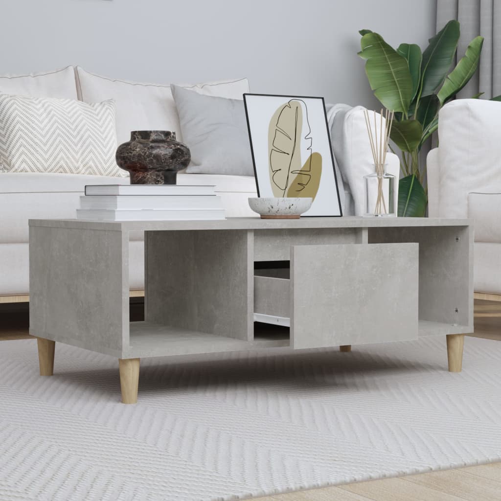 Coffee Table Concrete Grey 90x50x36.5 cm Engineered Wood