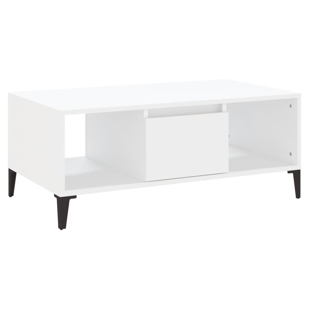 Coffee Table White 90x50x36.5 cm Engineered Wood